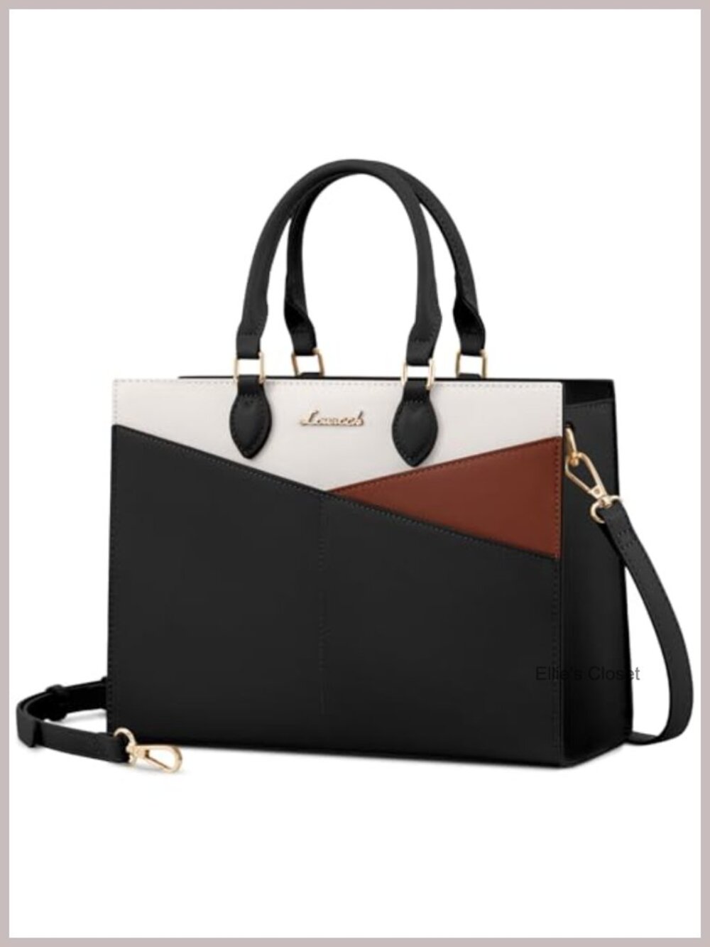 PU Leather Satchel Handbag with Adjustable Strap, Top Handle & Zipper, Women's